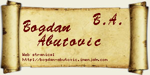 Bogdan Abutović vizit kartica